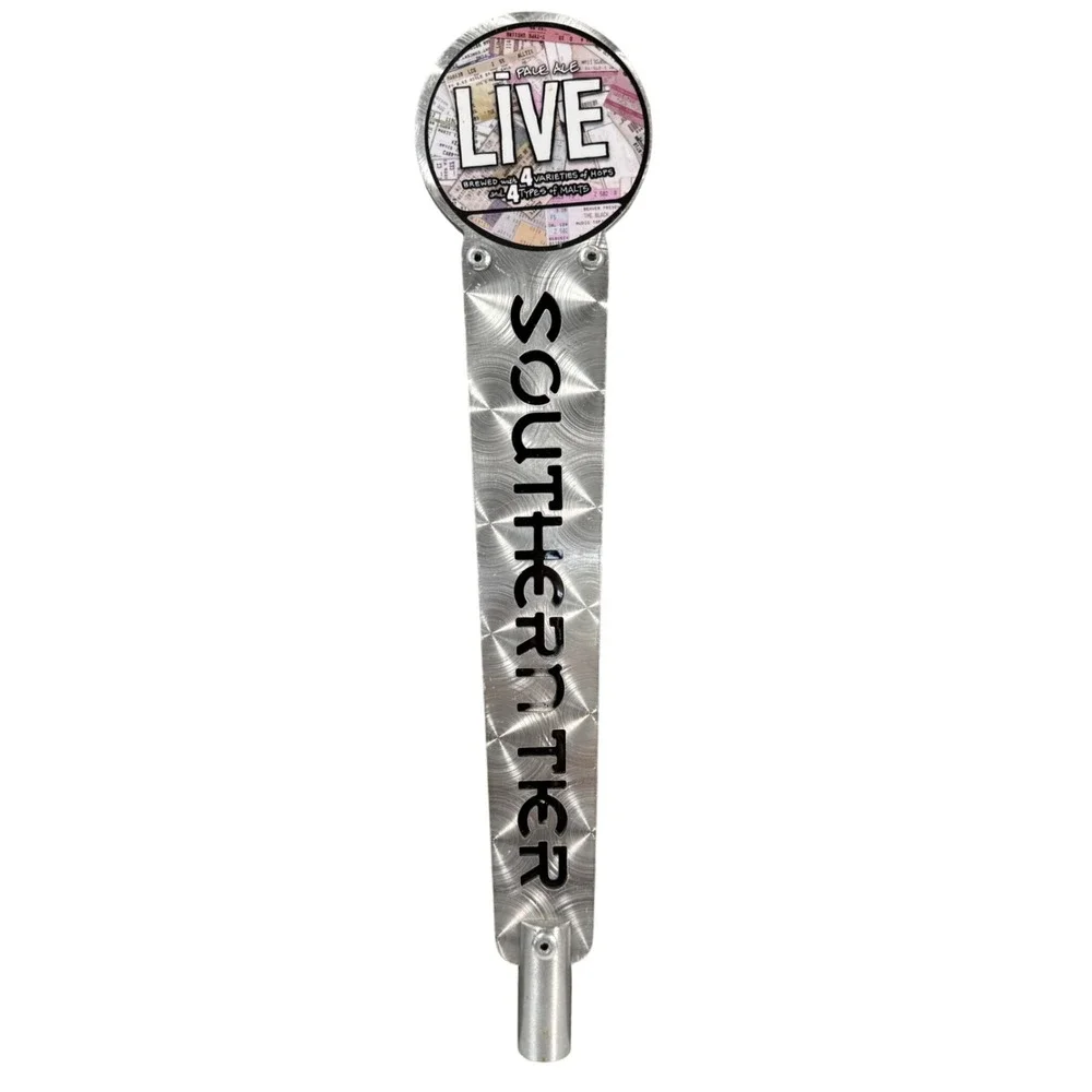 Southern Tier Live Pale Ale Beer Tap Handle Silver Metal Brushed Bar Decor
